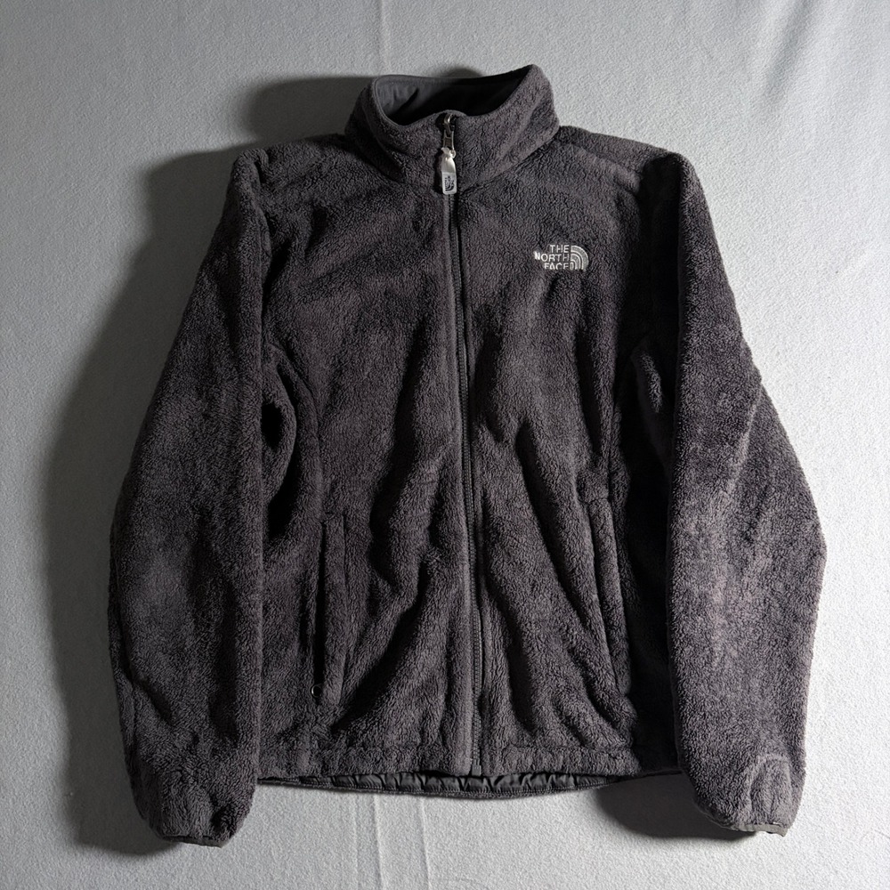 The North Face Osito Fleece Jacket Womens Medium‎ Gray Full Zip Mock Neck Soft